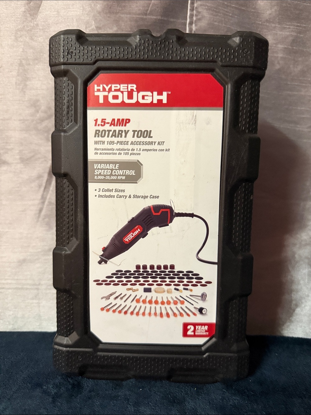 Hyper Tough 1.5-Amp Rotary Tool Kit in Black and Red